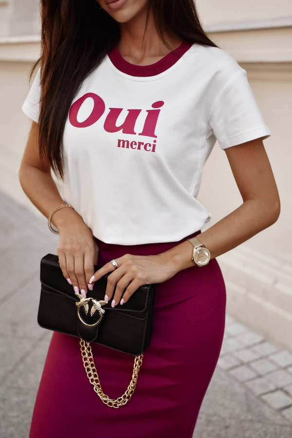 T-SHIRT OUI MERCI| BORDO