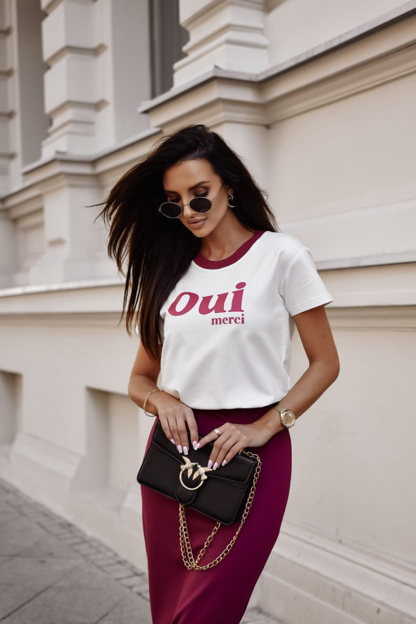 T-SHIRT OUI MERCI| BORDO 1