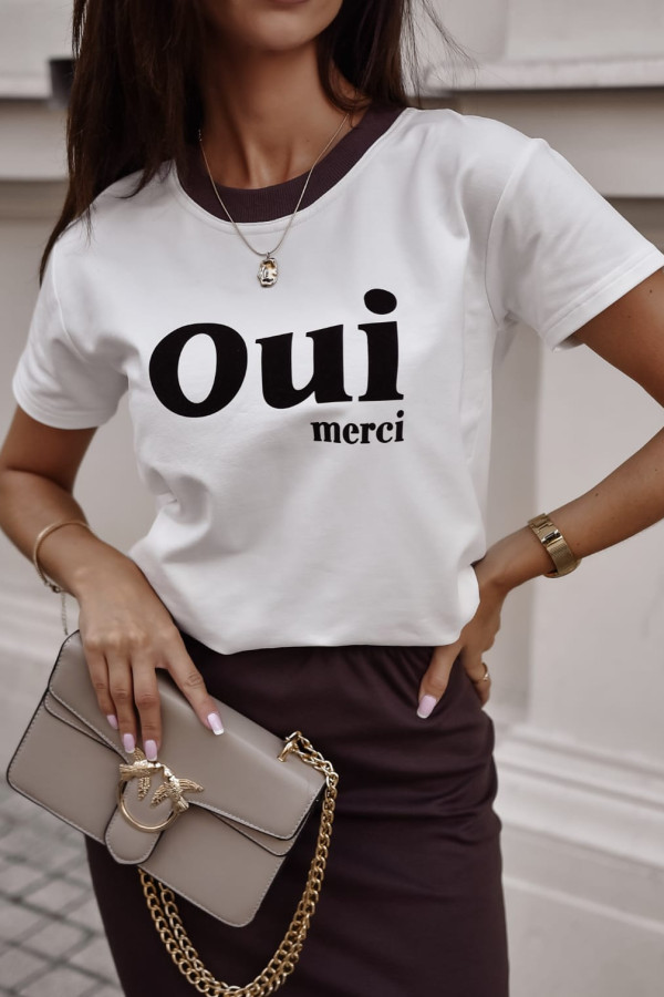 T-SHIRT OUI MERCI| CHOCOLATE