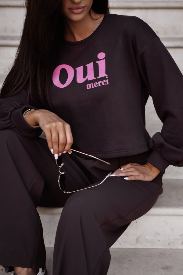 BLUZA OUI MERCI| CHOCOLATE