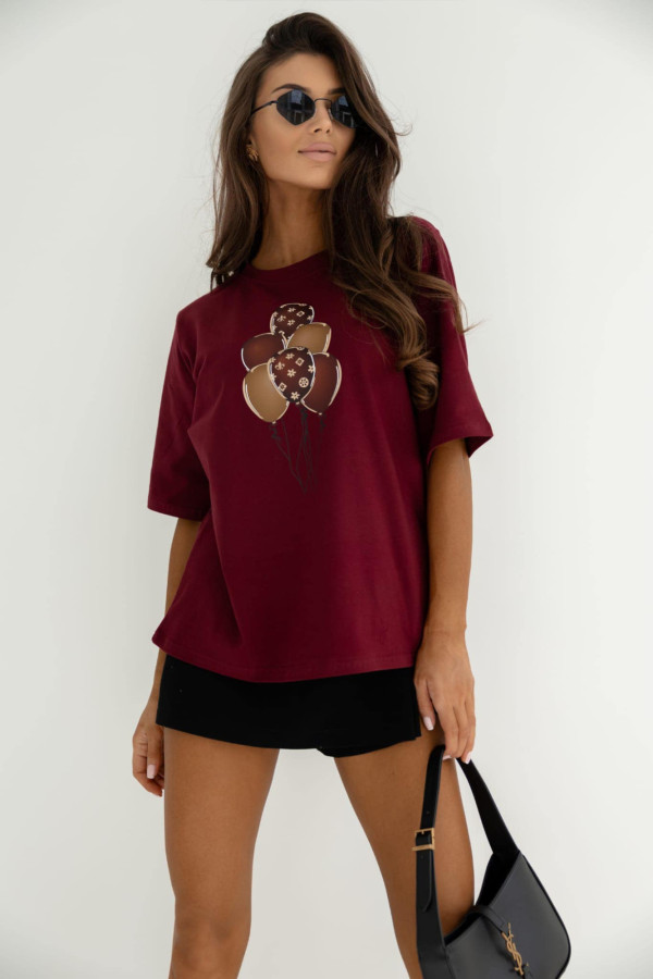 T-SHIRT LOVE BALLOONS| BORDO