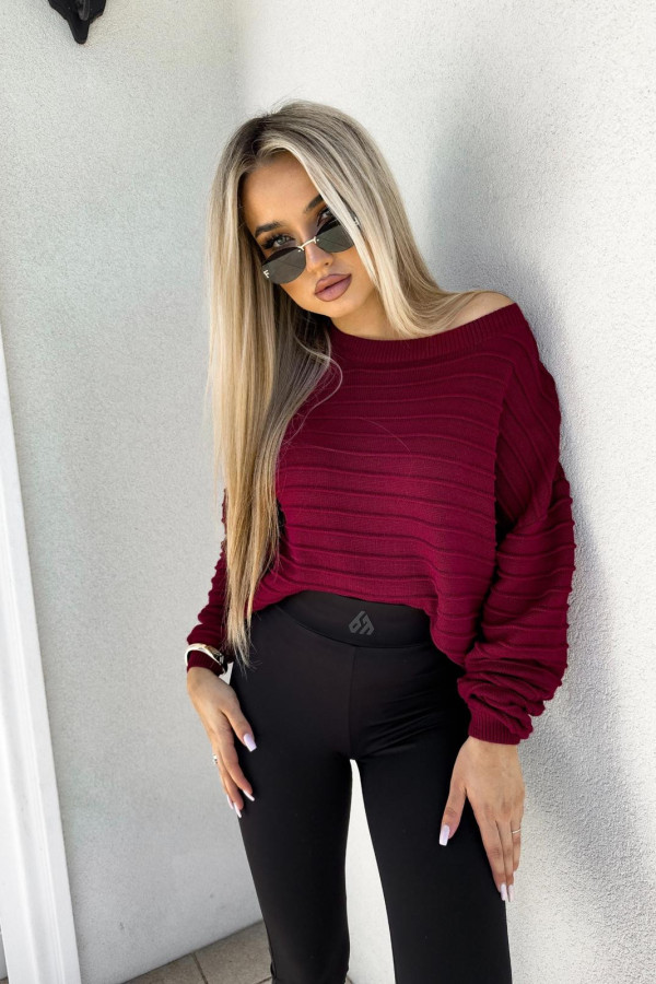 SWETER MALIBU AUTUMN Z KASZMIREM|BORDO 1