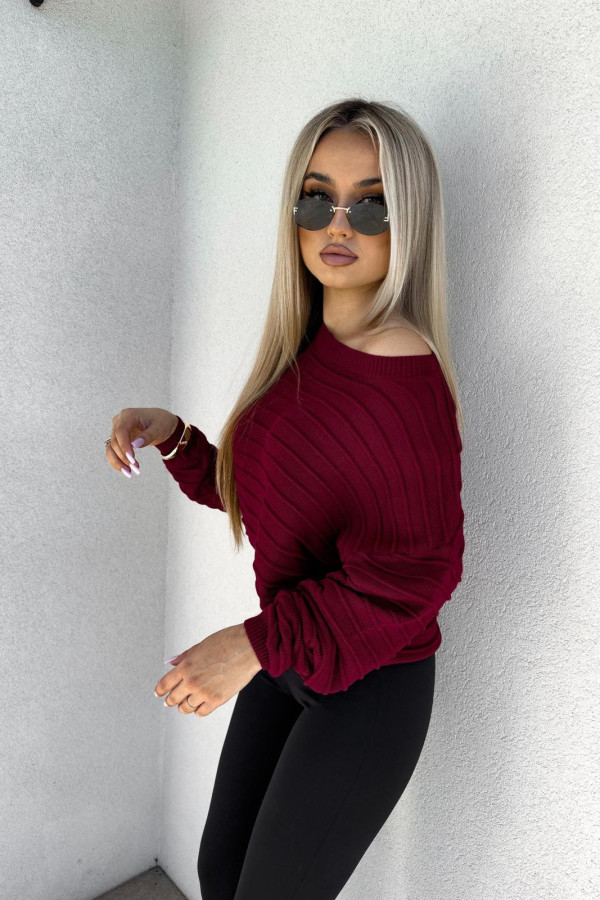 SWETER MALIBU AUTUMN Z KASZMIREM|BORDO 3