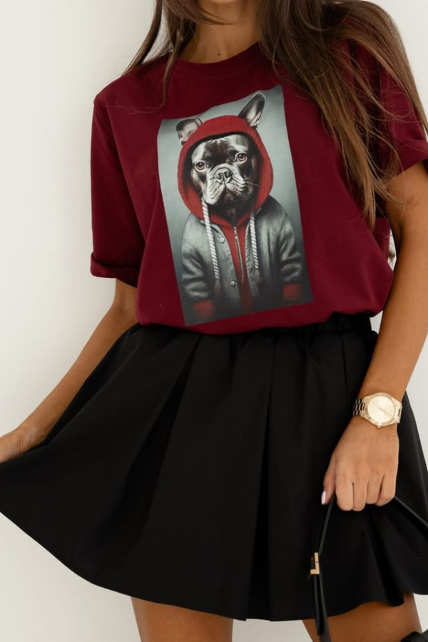 T-SHIRT FRENCHI FRIEND | BORDO