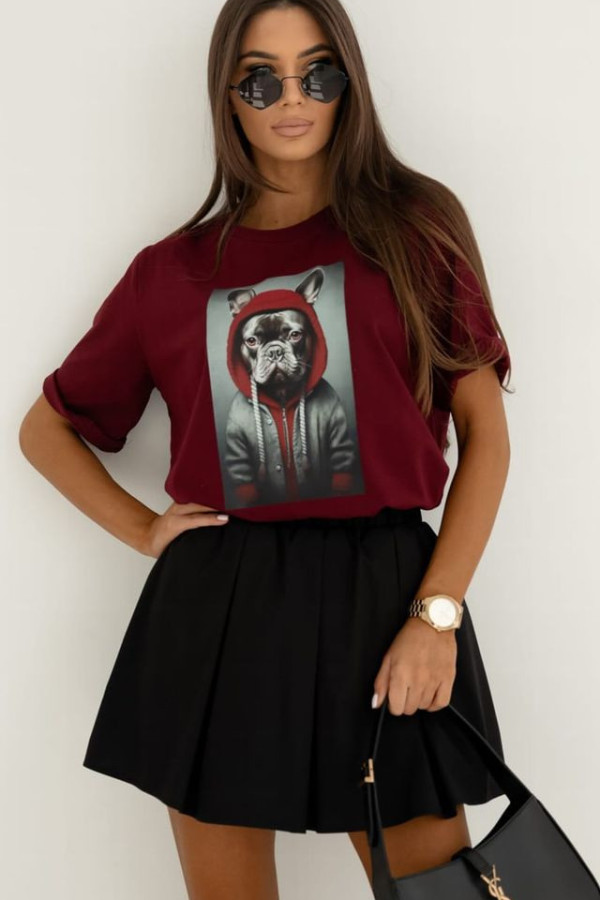 T-SHIRT FRENCHI FRIEND | BORDO 1