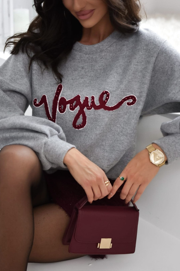 SWETER VOUGE| GREY BORDO