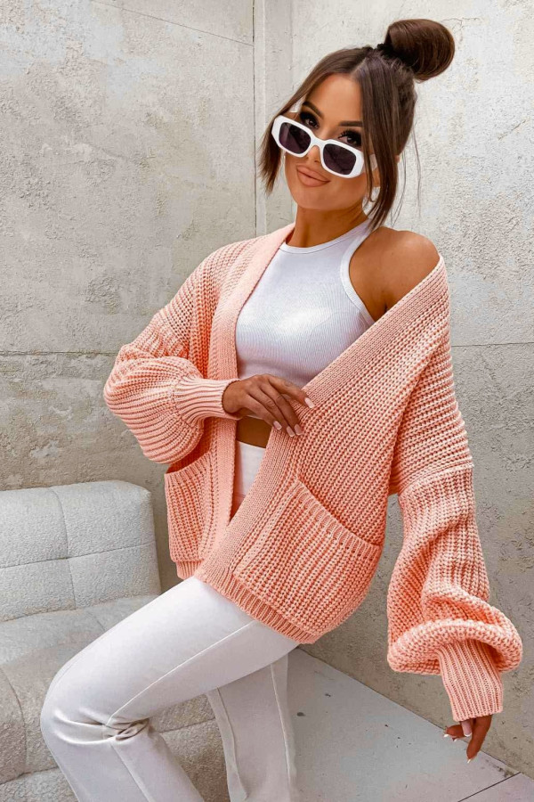 SWETER NARZUTKA BOCCA | PEACH 2