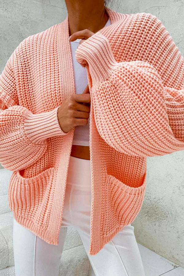 SWETER NARZUTKA BOCCA | PEACH