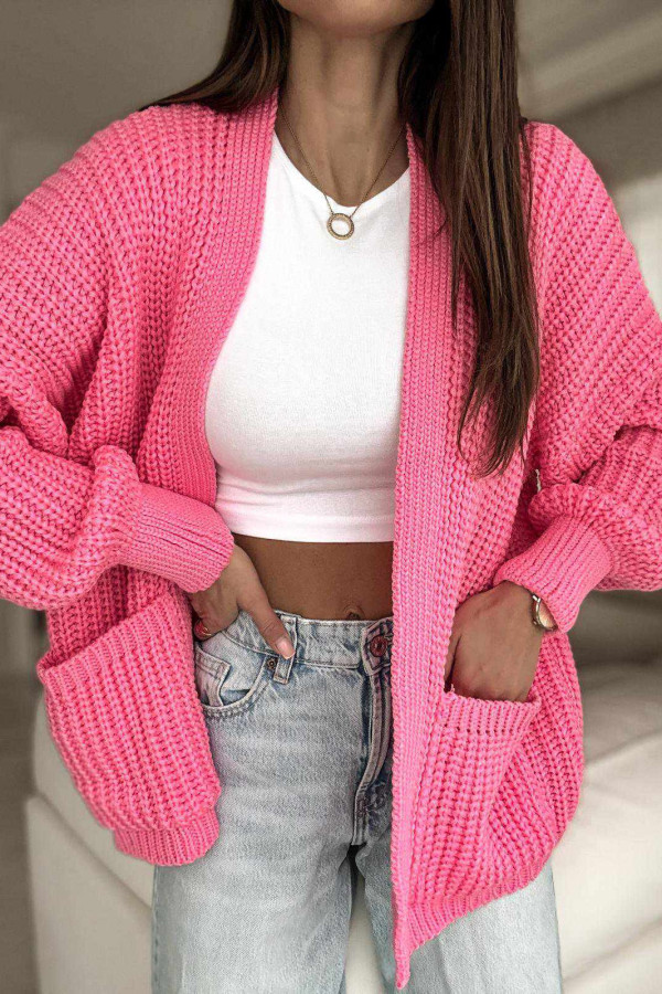 SWETER NARZUTKA BOCCA | CANDY PINK