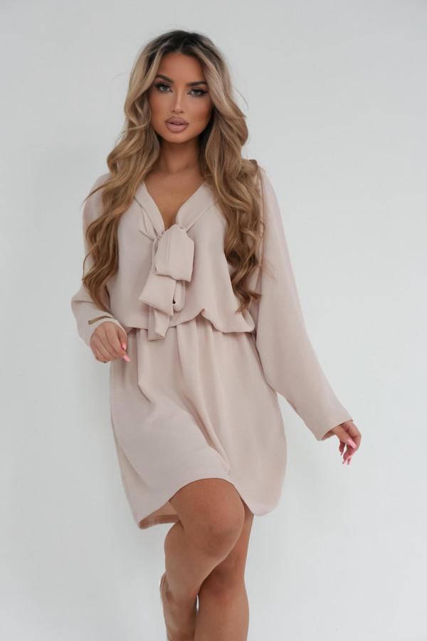 BAWEŁNIANA SUKIENKA CLAIRE|BEIGE