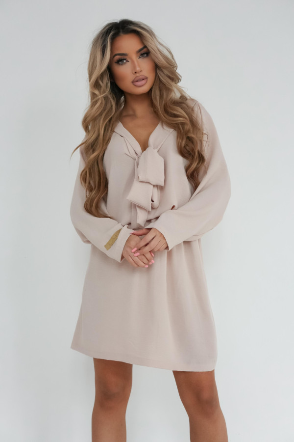 BAWEŁNIANA SUKIENKA CLAIRE|BEIGE 1