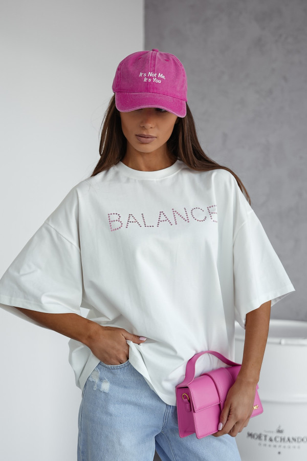 OVERSIZOWY T-SHIRT BALANCE |WHITE 2