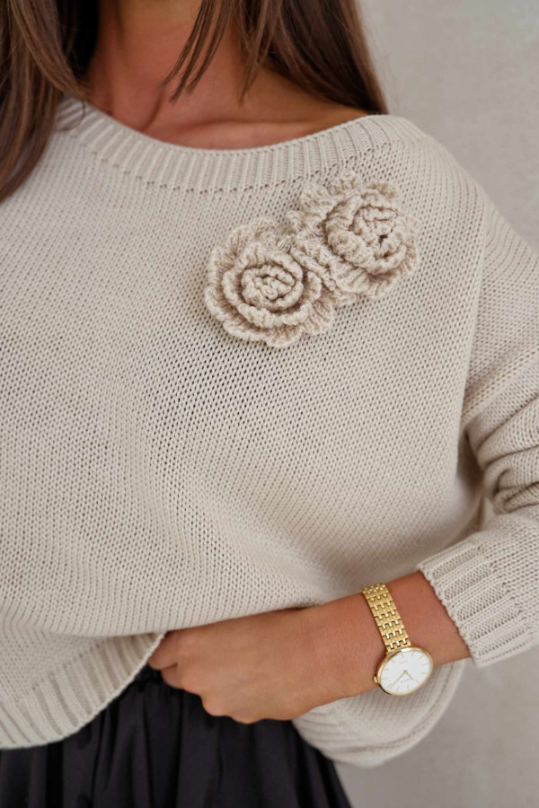 SWETER ROSES BOCCA| BEIGE