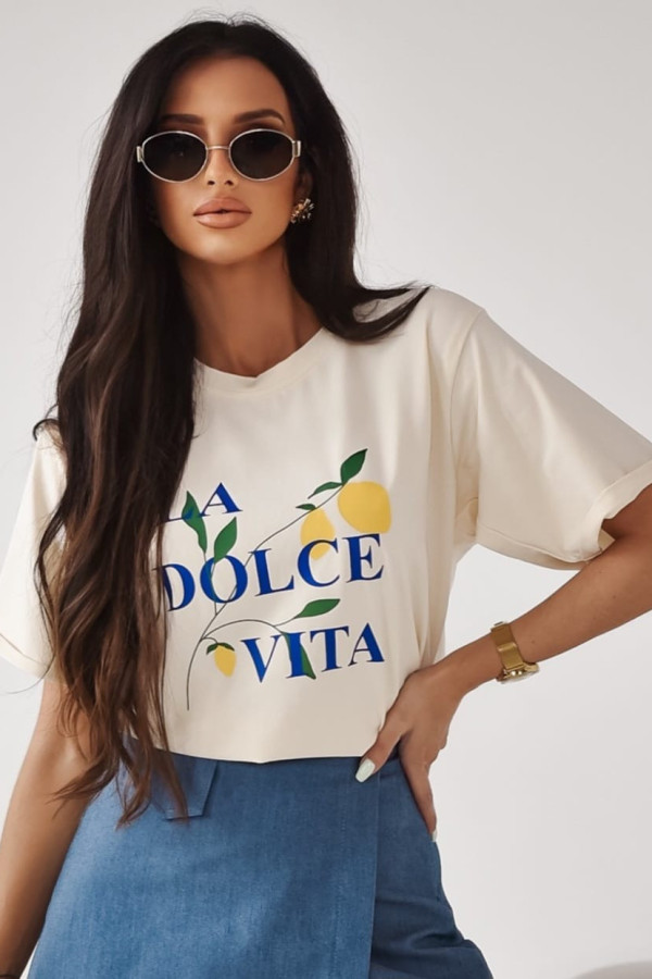 T-SHIRT LA DOLCE VITA| CREAM