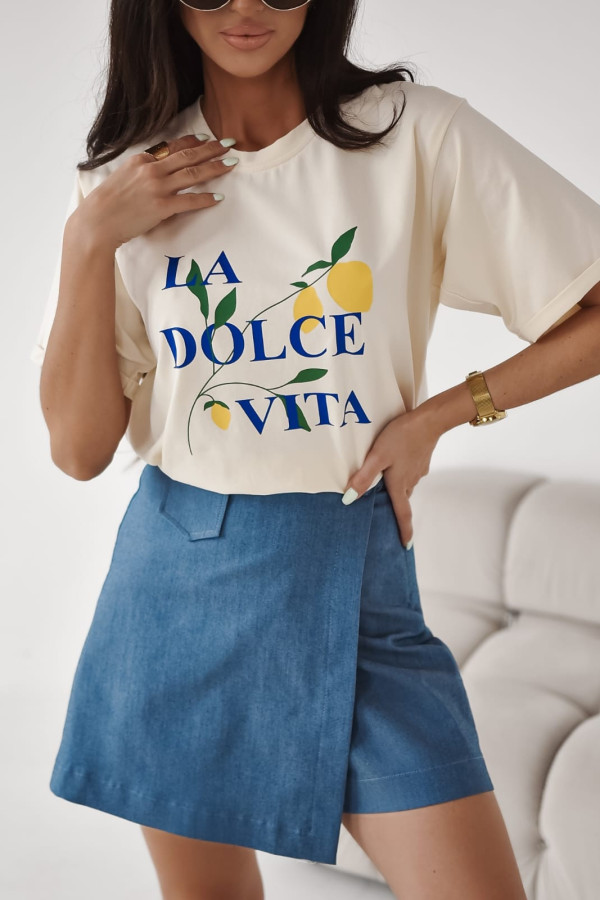 T-SHIRT LA DOLCE VITA| CREAM 1