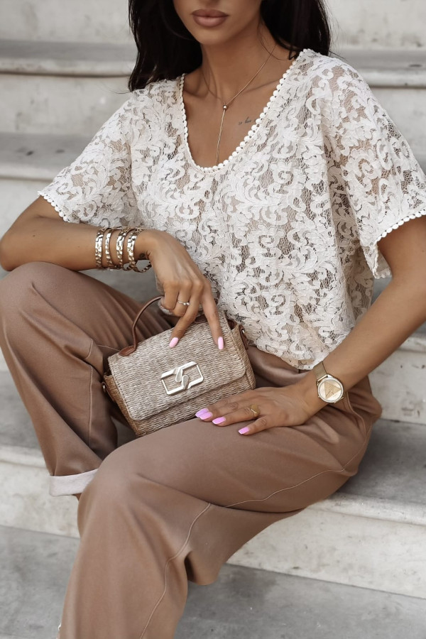 KORONKOWA BLUZKA MONACO| BEIGE