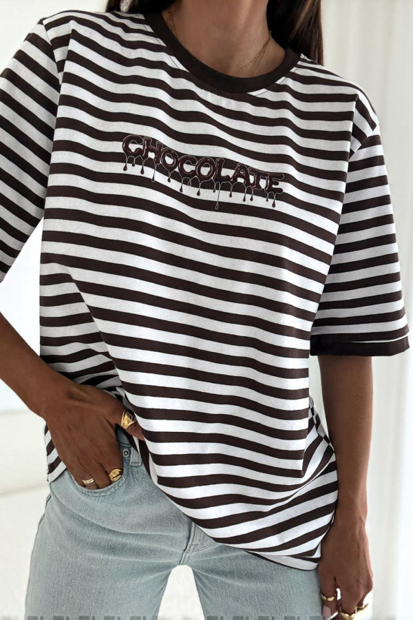 T-SHIRT CHOCOLATE W CZEKOLADOWE PASKI