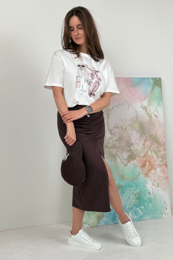 T-SHIRT TEDDY MOOD RÓŻ| WHITE 2