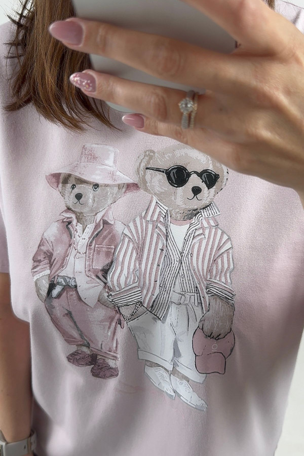 T-SHIRT TEDDY MOOD RÓŻ| WRZOS 1