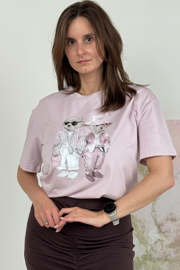 T-SHIRT TEDDY MOOD RÓŻ| WRZOS