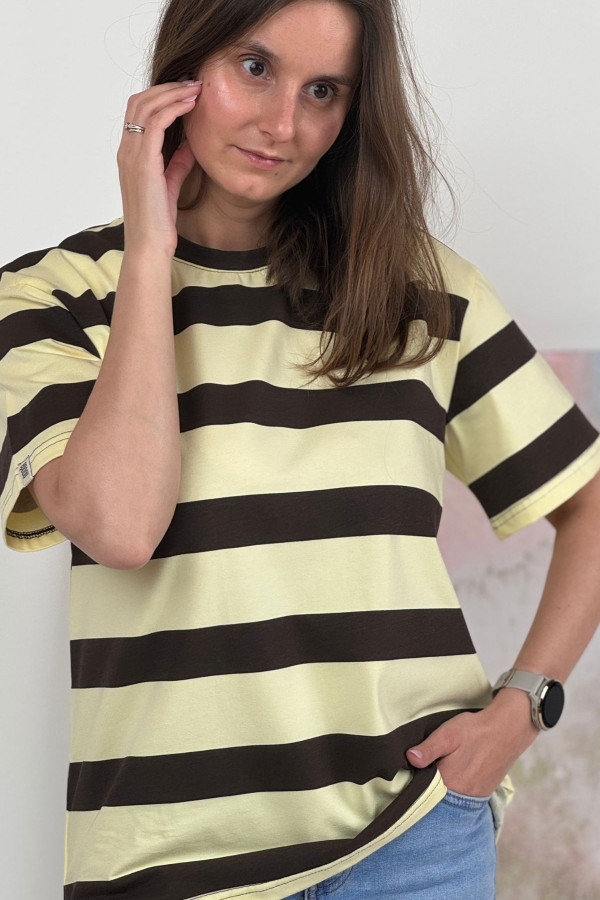 T-SHIRT NOODA W CZEKOLADOWE PASY| BANAN 4