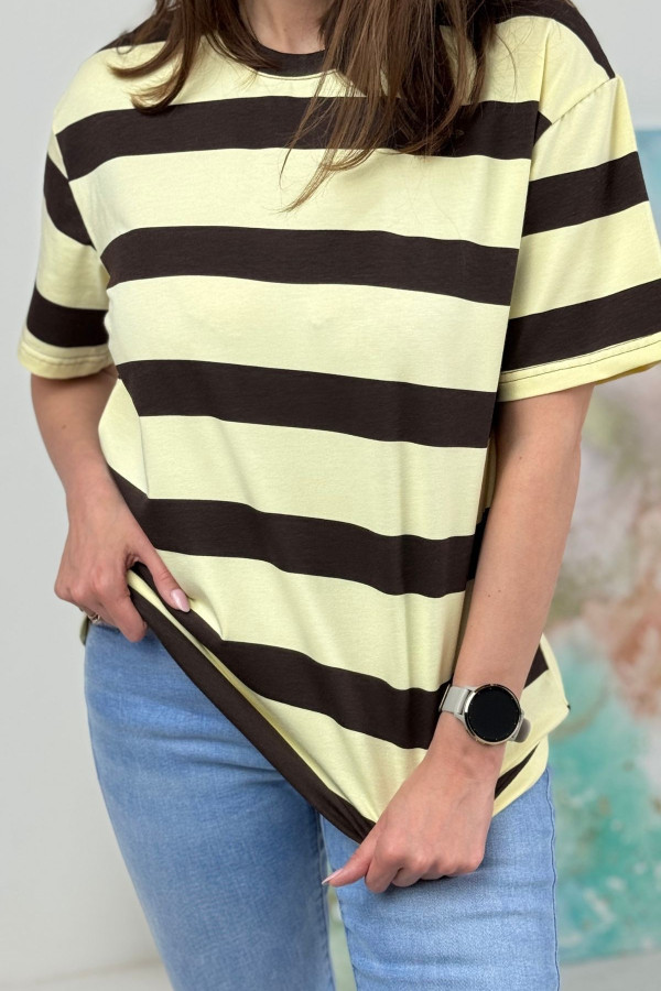 T-SHIRT NOODA W CZEKOLADOWE PASY| BANAN 6