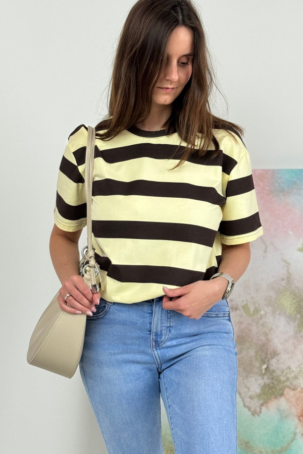 T-SHIRT NOODA W CZEKOLADOWE PASY| BANAN