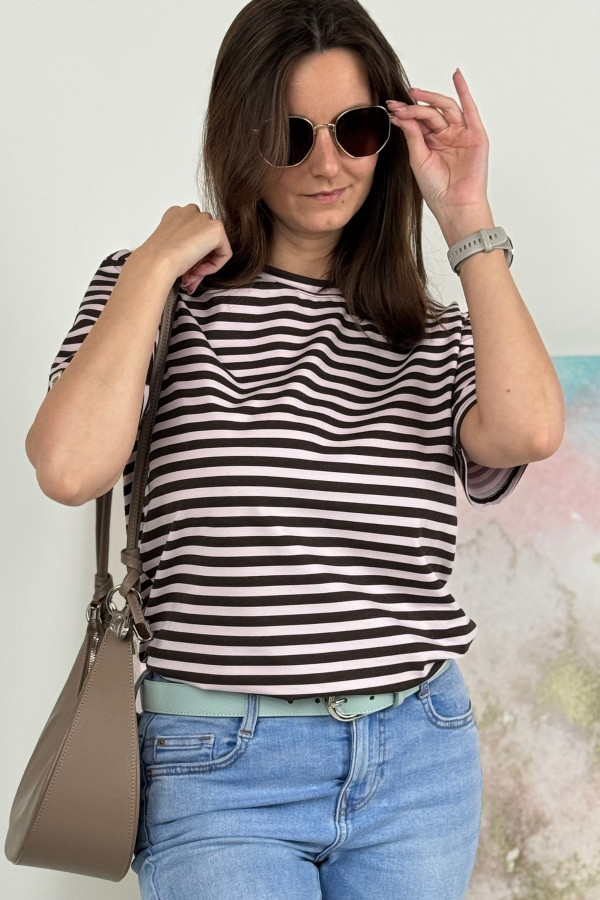 T-SHIRT NOODA W CZEKOLADOWE PASECZKI| WRZOS 1