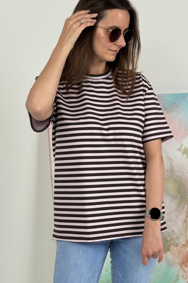 T-SHIRT NOODA W CZEKOLADOWE PASECZKI| WRZOS 3