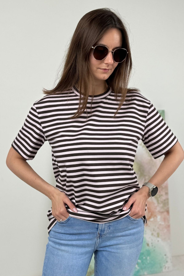 T-SHIRT NOODA W CZEKOLADOWE PASECZKI| WRZOS 5