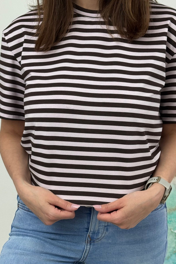 T-SHIRT NOODA W CZEKOLADOWE PASECZKI| WRZOS