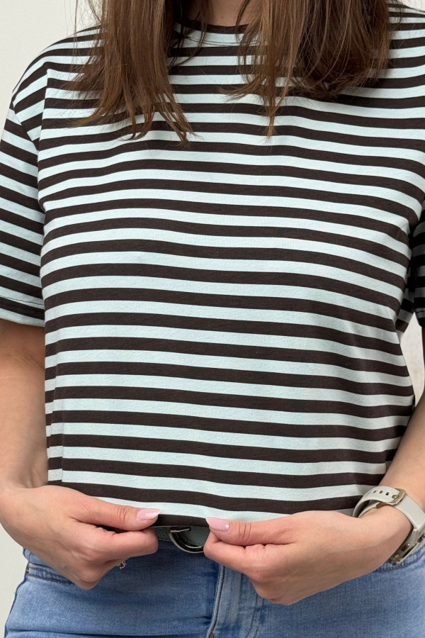 T-SHIRT NOODA W CZEKOLADOWE PASECZKI| MIĘTA 2