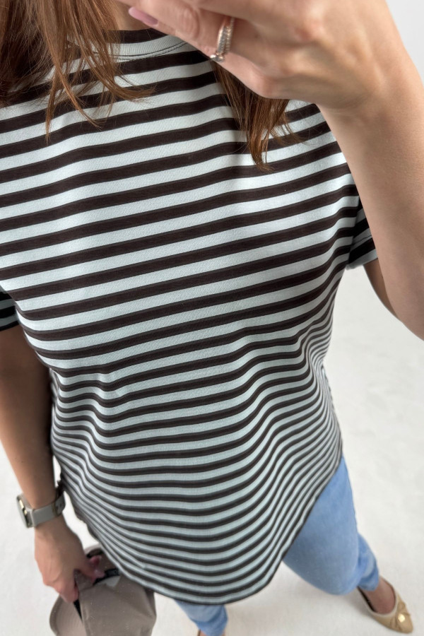 T-SHIRT NOODA W CZEKOLADOWE PASECZKI| MIĘTA 3