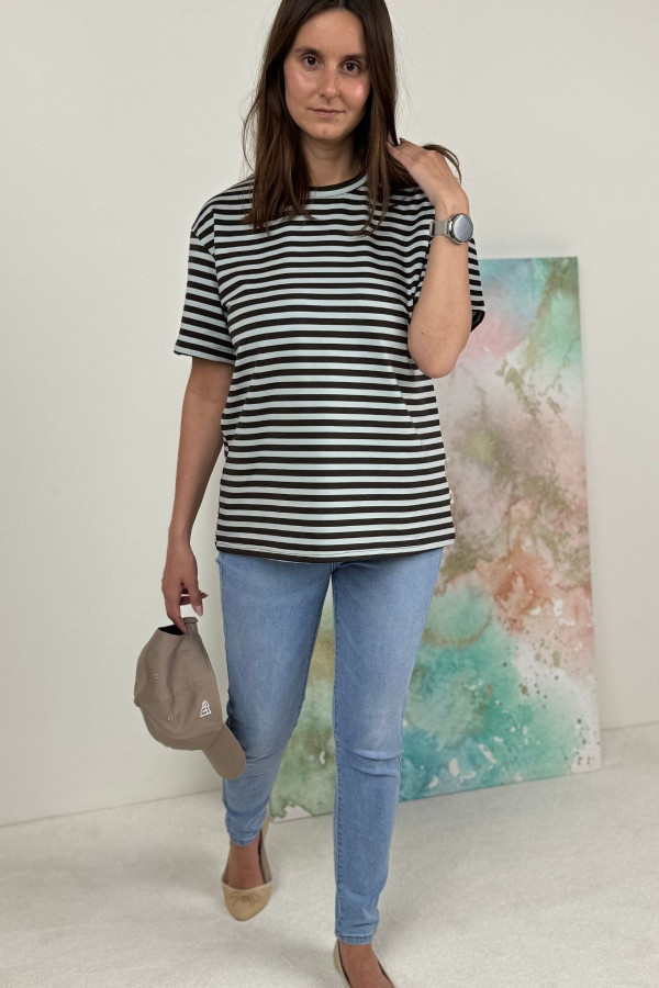 T-SHIRT NOODA W CZEKOLADOWE PASECZKI| MIĘTA 4