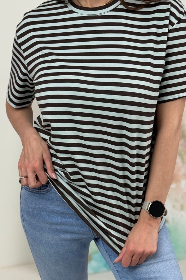 T-SHIRT NOODA W CZEKOLADOWE PASECZKI| MIĘTA 5