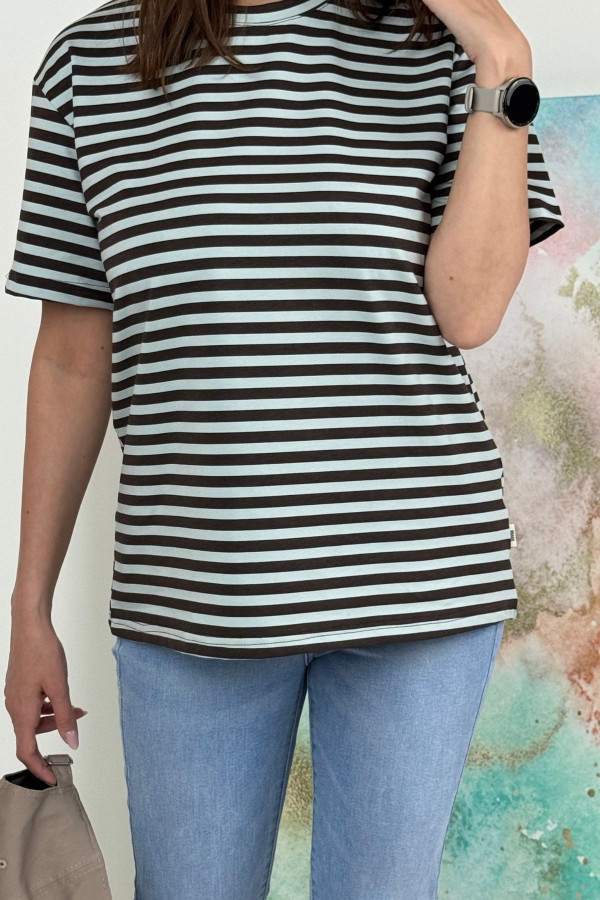 T-SHIRT NOODA W CZEKOLADOWE PASECZKI| MIĘTA