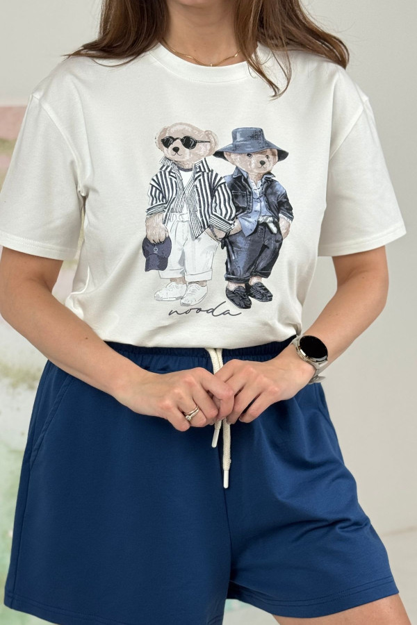 T-SHIRT TEDDY MOOD GRANAT| ECRU 2