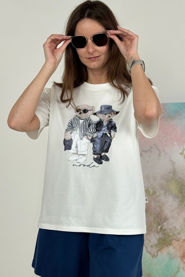 T-SHIRT TEDDY MOOD GRANAT| ECRU 3