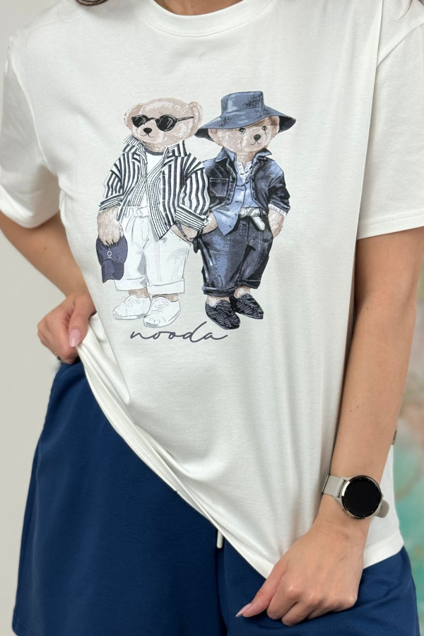 T-SHIRT TEDDY MOOD GRANAT| ECRU